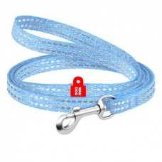 Collar WAUDOG Re-cotton світловідбиваючий повідець для собак та котів (блакитний) XS