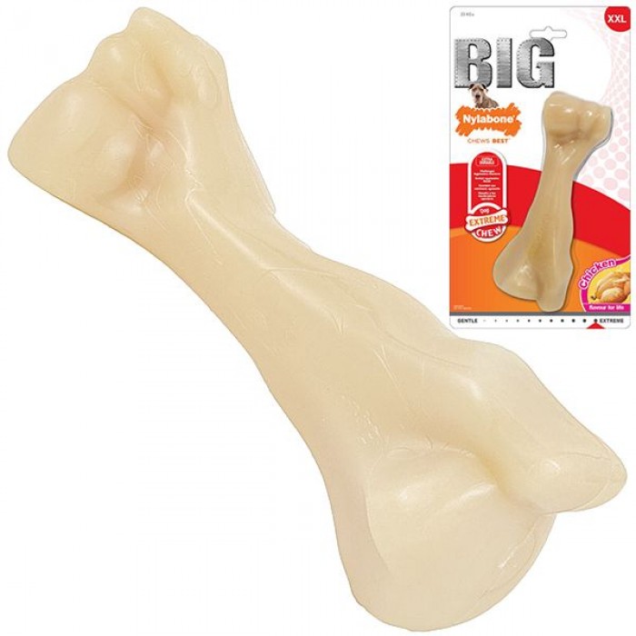 Nylabone Extreme Chew Big Bone іграшка кістка для собак великих порід з ароматом курки 17,5см