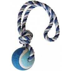 Croci іграшка для собак "Канат з петлею і м'ячиком" (блакитний) 6х40 см