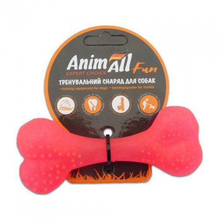 AnimAll Fun іграшка для собак "Кісточка" (коралова) 12 см​