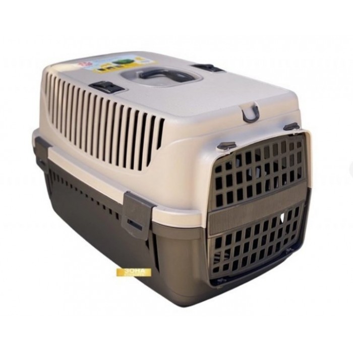 Irak Plast пластикова переноска для котів і собак до 8 кг (коричнево-бежева)