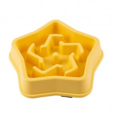 WahoPet slow feeder пластикова миска-лабіринт для повільного годування "зірка" (жовта) 250 мл