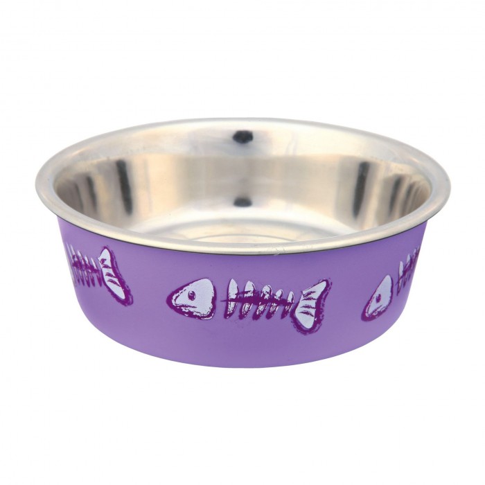 Trixie металева миска для котів на гумі з пластиковим покриттям 0,25 л/12 см