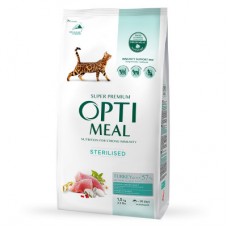 Optimeal Adult Cat Sterilised Turkey & Oat сухий корм для котів з індичкою 1,5 кг