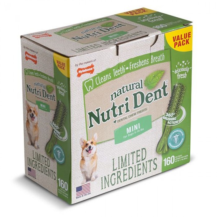 Nylabone Nutri Dent Natural Mini ласощі для чистки зубів у собак мініатюрних порід 160шт/уп