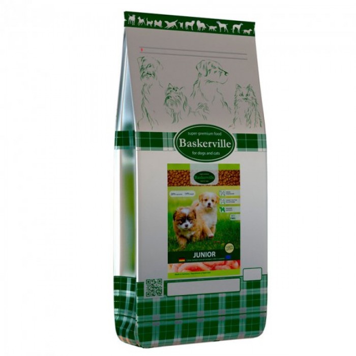 Baskerville Junior сухий корм для для цуценят та молодих собак з птицею 7,5 кг