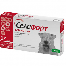 Селафорт KRKA Спот-он краплі від бліх, кліщів і гельмінтів для собак від 10,1 до 20 кг (1 піпетка 1 мл)