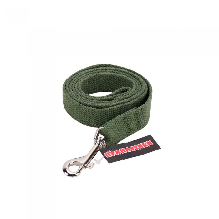 Пухнастики брезентовий повідець для собак М (зелений) 1,2 м