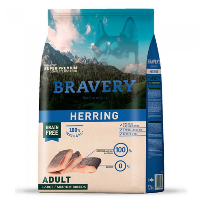 Bravery Herring Large/Medium Adult сухий корм для собак середніх та великих порід з оселедцем 4 кг
