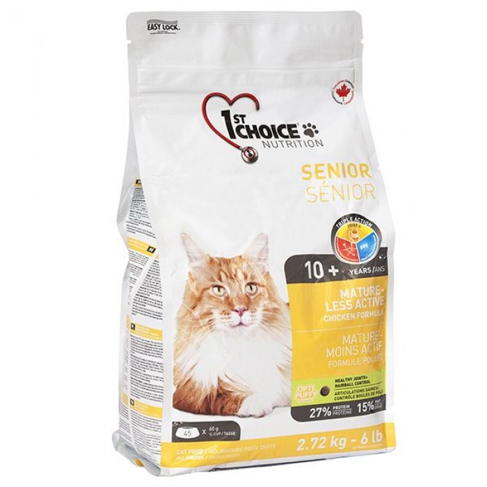 1st Choice Senior Mature Less Aktiv сухий корм для котів похилого віку 2,72 кг