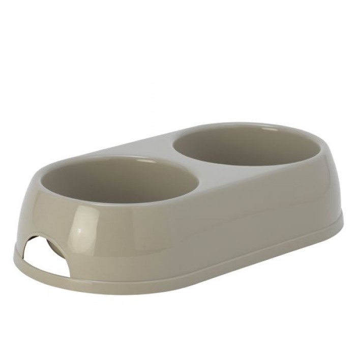 Moderna Eco подвійна миска для собак і котів (сіра) 2х570 мл