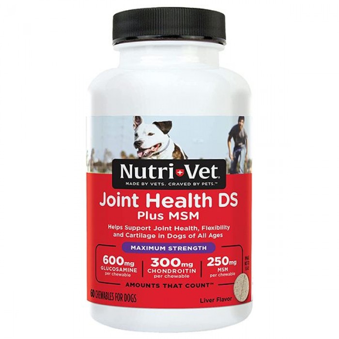 Nutri-Vet Joint Health DS Plus MSM Maximum Strength для відновлення, для суглобів та зв’язок у собак 60 табл.