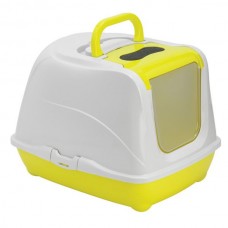 Moderna закритий туалет для котів з відкидною кришкою (лимонний/білий)