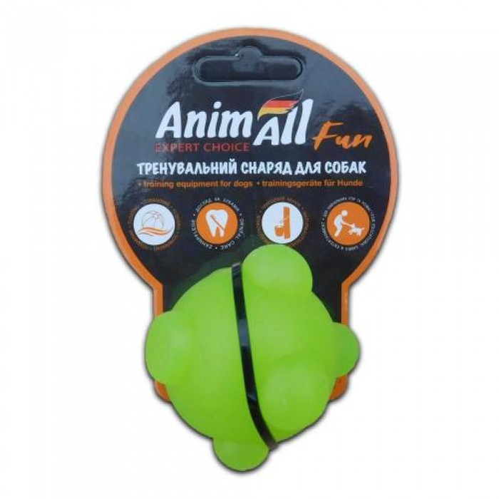 AnimAll Fun іграшка для собак "Куля-молекула" (жовта) 5 см​