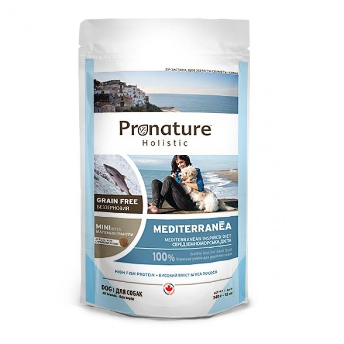 Pronature Holistic Dog Mediterranea Small Bites сухий корм для собак малих порід з лососем і томатами 0,34 кг