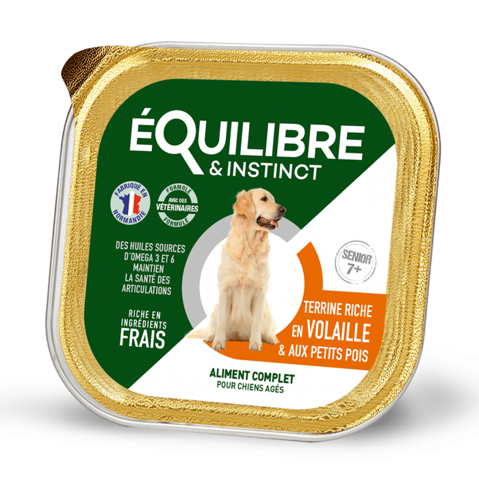 Equilibre & Instinct паштет для собак зрілого віку з м'ясом птиці і зеленим горошком 300г*9шт