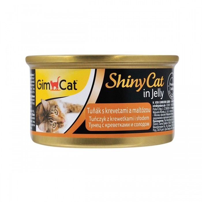 GimCat Shiny Cat тунець, креветки та солод 70g
