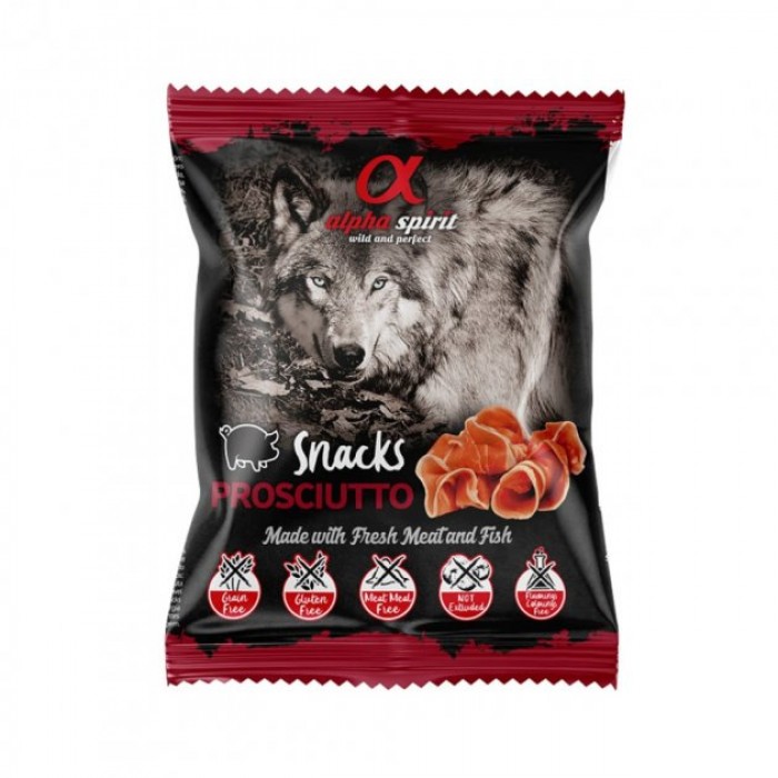 Alpha Spirit Dog Snacks Prosciutto напіввологі ласощі з прошуто 50г (кубики)