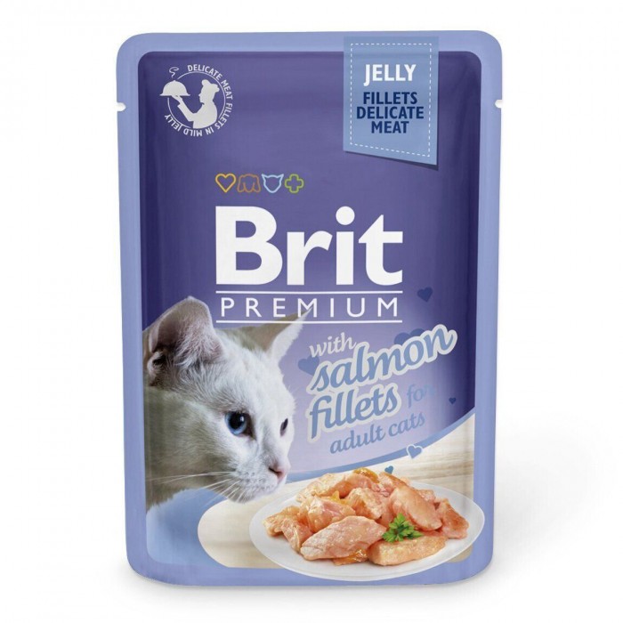 Brit Premium Cat pouch філе лосося в желе 85g
