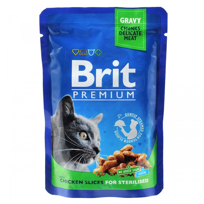 Brit Premium Cat pouch курка для стерилізованих 100g