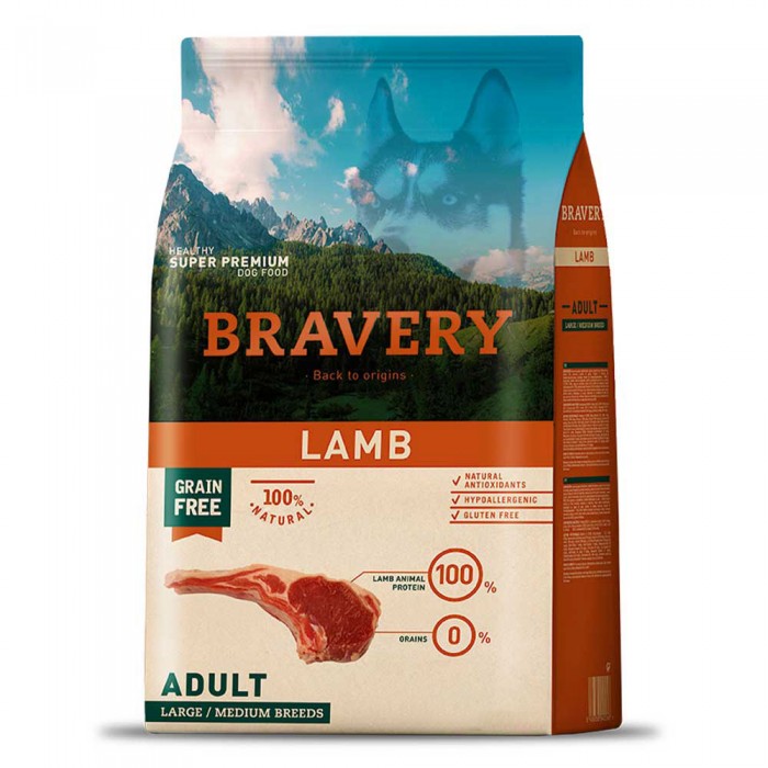 Bravery Lamb Large/Medium Adult сухий корм для собак середніх та великих порід з ягням 4 кг
