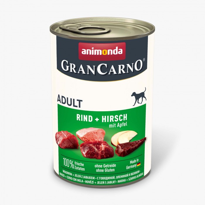 Animonda GranCarno Adult Beef + Deer with Apple вологий корм з яловичиною, олениною та яблуком для собак 400 г