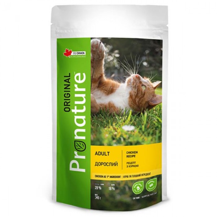 Pronature Original Cat Adult Chicken сухий корм для дорослих котів з куркою 0,34 кг