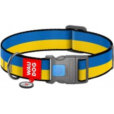 Collar WAUDOG Nylon нейлоновий нашийник "Colors of freedom" з QR паспортом для собак XXL