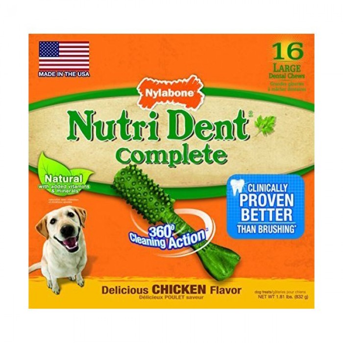 Nylabone Nutri Dent Chicken Large ласощі зі смаком курки для собак великих порід 16шт/уп (11см)