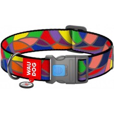 Collar WAUDOG Nylon нейлоновий нашийник "Вітраж" з QR паспортом для собак XXL