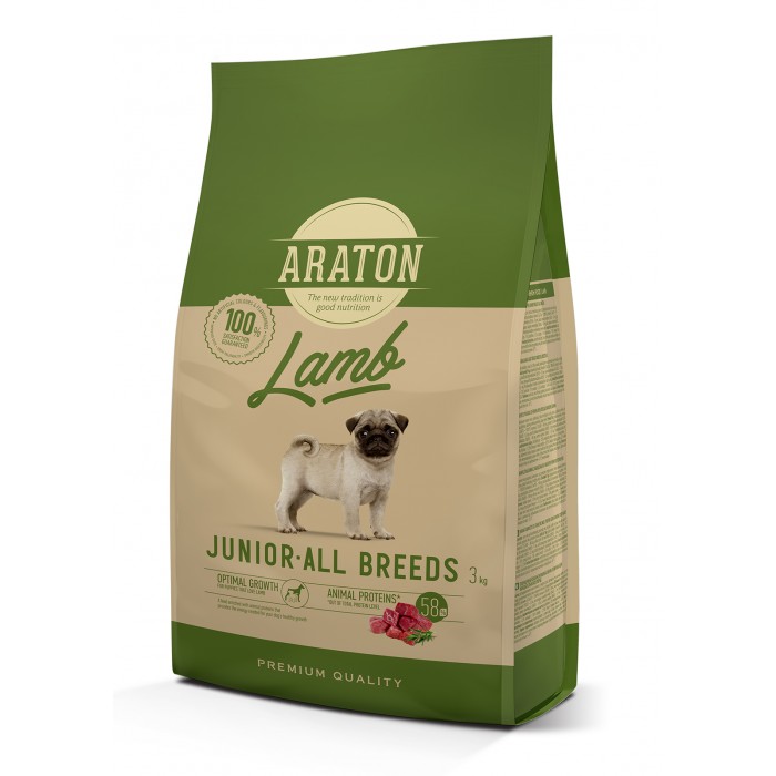 ARATON LAMB Junior All Breeds сухий корм для молодих собак з ягнятиною і рисом 3 кг