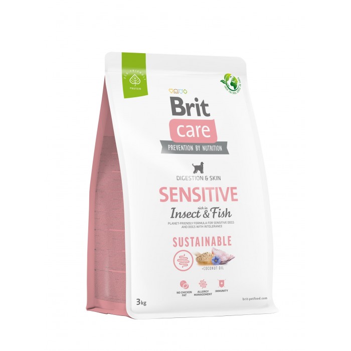 Brit Care Dog Sustainable Sensitive корм для собак з чутливим травленням з рибою та комахами 3 кг