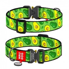 Collar WAUDOG Nylon нашийник "Авокадо" з QR паспортом та металевою фурнітурою для собак XXL