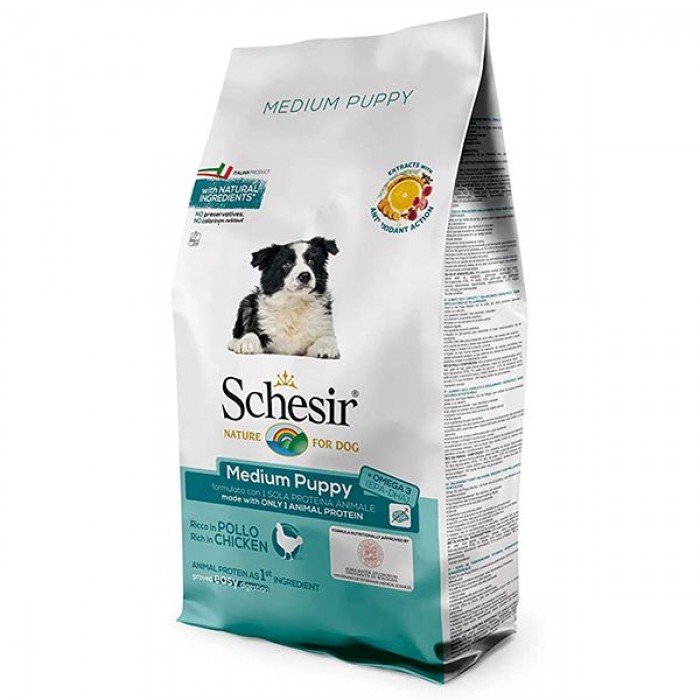 SCHESIR DOG MEDIUM PUPPY сухий корм для цуценят середніх порід з куркою 12 кг