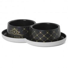 Moderna Double Trendy Dinner Luxurious подвійна миска для котів (чорна) 2х350 мл