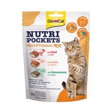 GimCat Nutri Pockets Malt & Vitamin Mix - мікс подушечок для котів 150г  
