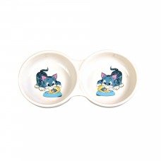Trixie керамічна миска для котів подвійна 0,15 л/11 см