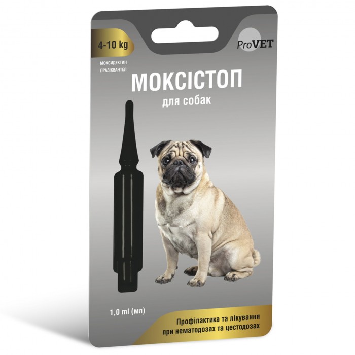 ProVET Моксістоп краплі антигельмінтні для собак від 4 до 10 кг (1 мл)