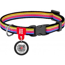Collar WAUDOG Nylon нашийник "Лінія 1" з QR паспортом та пластиковою фурнітурою для котів XS