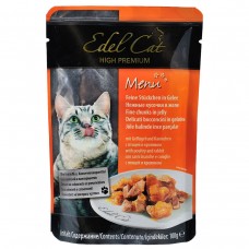 Edel Cat Шматочки з птицею і кроликом у желе для котів, пауч 100g