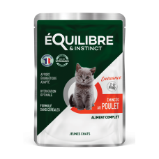 Equilibre & Instinct вологий корм для кошенят рагу в соусі з куркою 85г*12 шт
