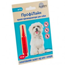 ProVet ПрофіЛайн протипаразитарні краплі для собак до 4кг від бліх та кліщів (1 піпетка 0,5 мл)