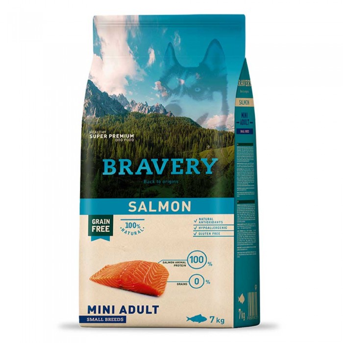Bravery Salmon Mini Adult сухий корм для собак малих порід з лососем 7 кг