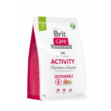 Brit Care Dog Sustainable Activity корм для собак з підвищеною активністю з куркою та комахами 3 кг 