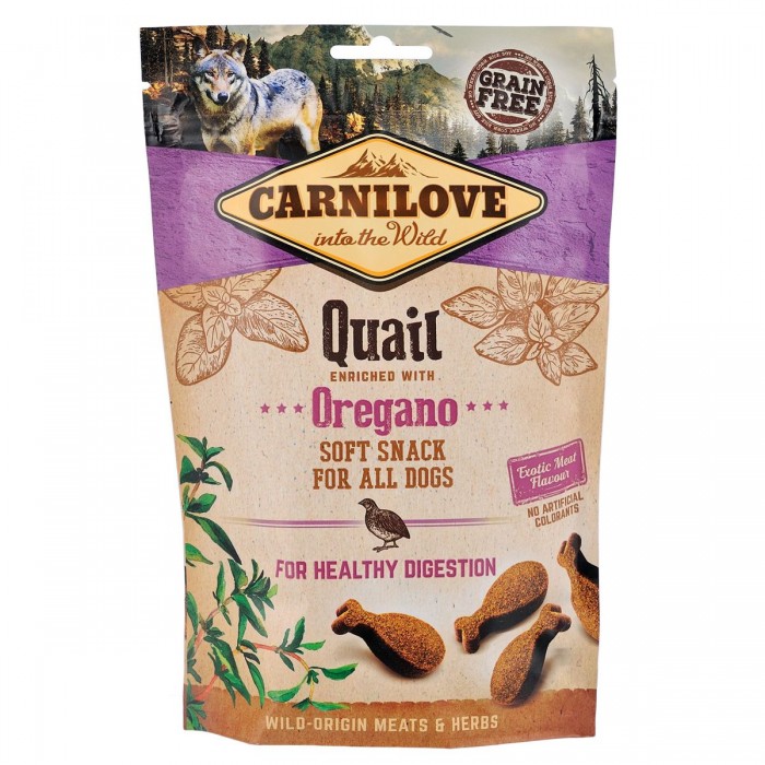 Ласощі Carnilove Dog Semi Moist з перепілкою та орегано для дорослих собак 200g