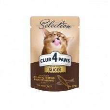 Club 4 Paws Plus Selection вологий корм для котів з оселедцем та салакою в желе 80 г