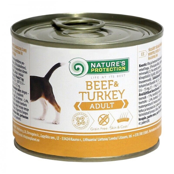 Nature's Protection Adult Beef & Turkey влажный корм для собак с говядиной и индейкой 200 г* 6шт.