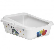 Moderna Hercules Friends Forever туалет для котів з бортиком (білий) 51х39х19 см