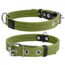 Collar подвійний брезентовий нашийник зі світловідбиваючою ниткою для собак M