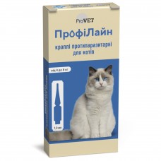 ProVET Профілайн краплі протипаразитарні для котів від 4 до 8 кг (4 піпетки по 1,0 мл)